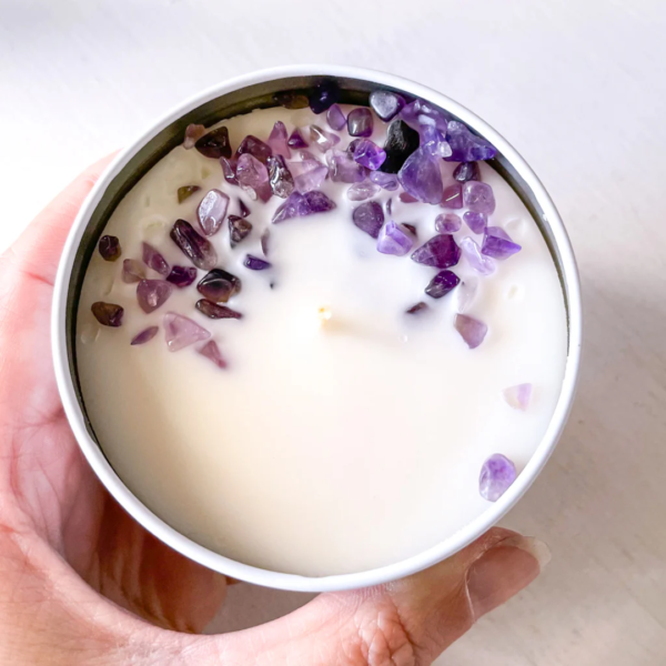 Amethyst Crystal Candle